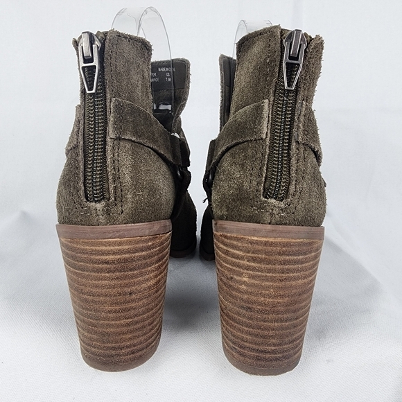 Crown Vintage Mason Moss Leather Open Toe Bootie SIZE 7.5 - Picture 4 of 9